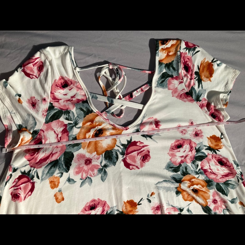 Jessy B Floral Flowers Pink Orange White Blouse - Picture 11 of 12